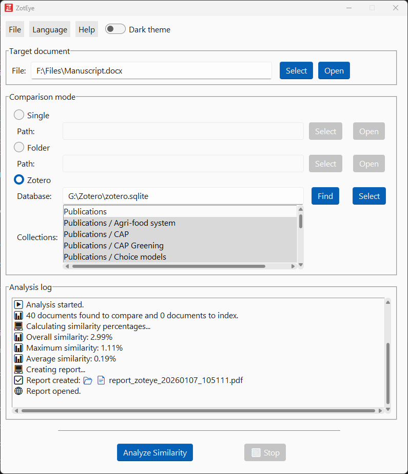 Zoteye interface screenshot